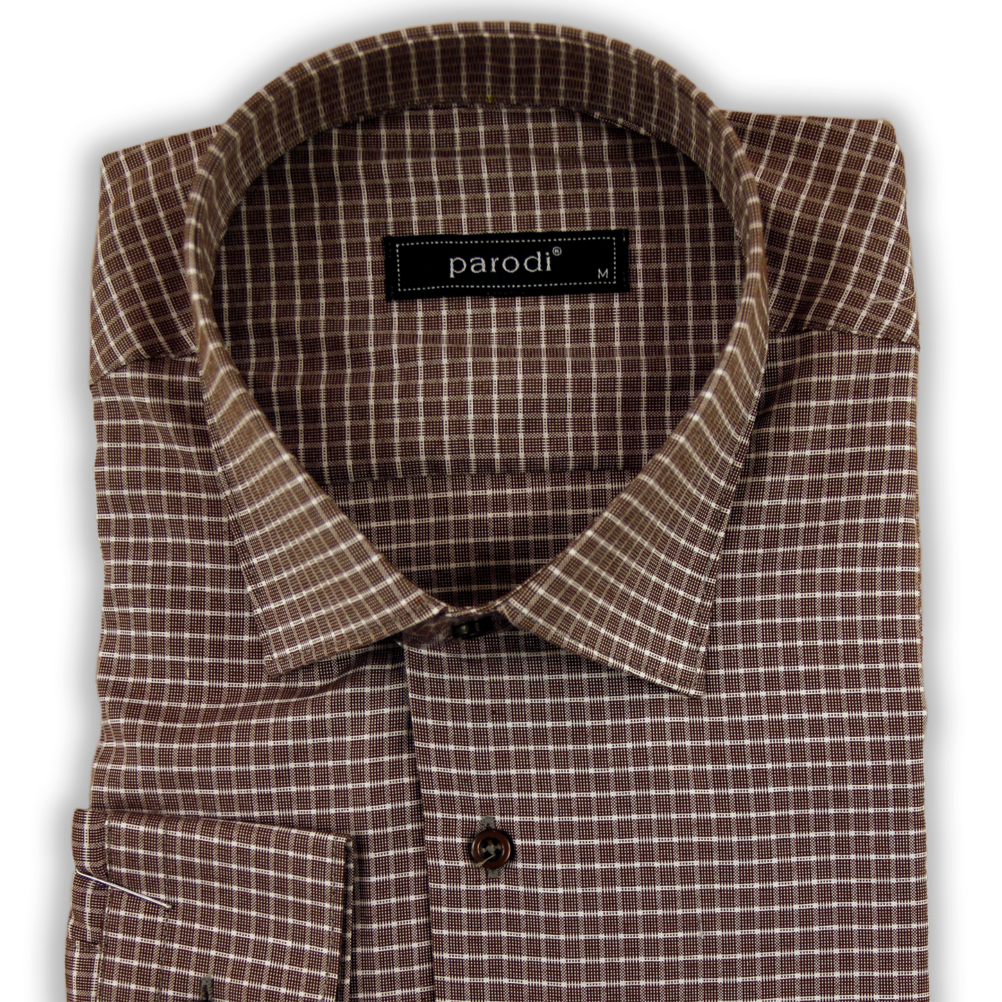 Brown Check Slim Fit Formal Shirt