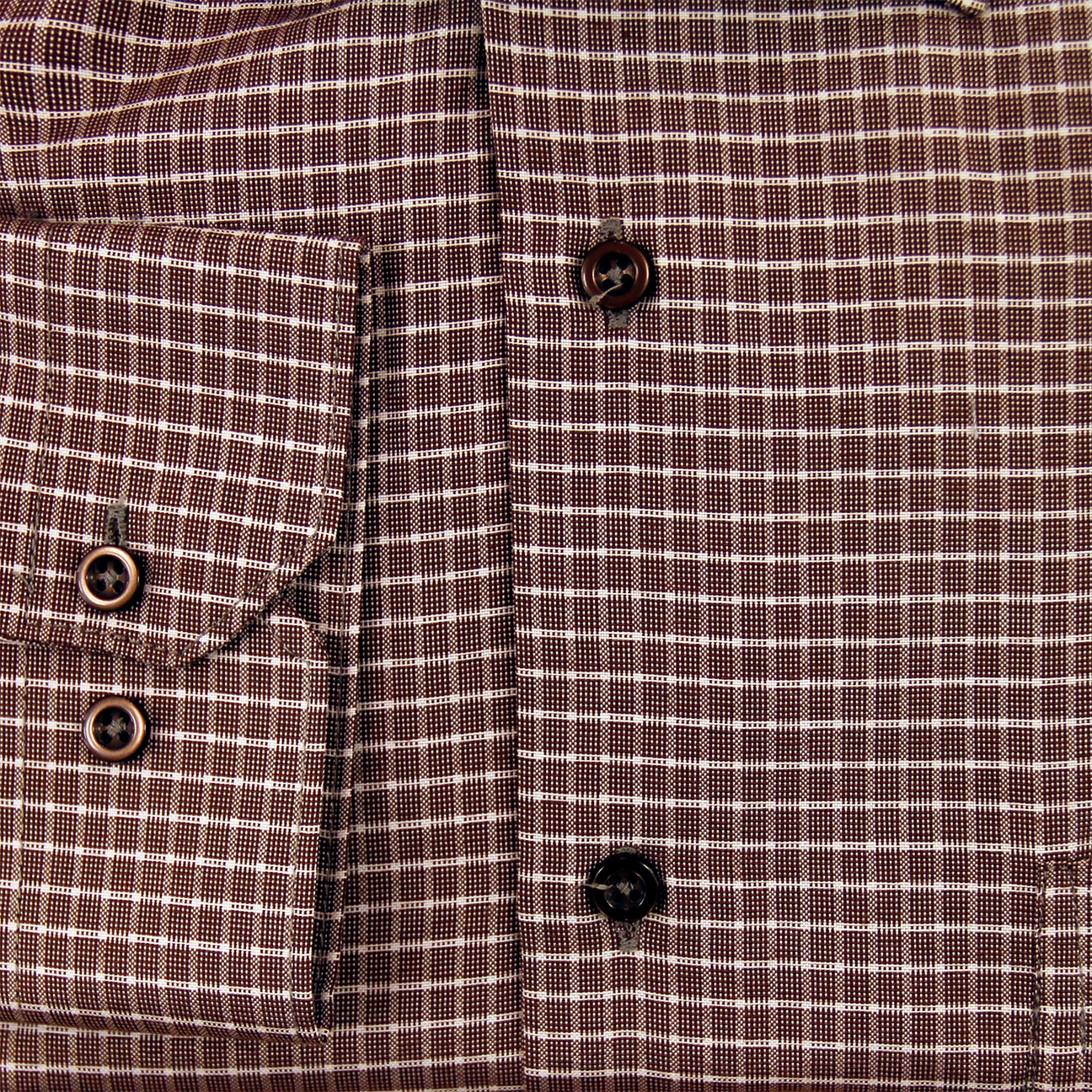Brown Check Slim Fit Formal Shirt