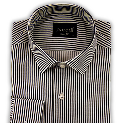 Chemise formelle coupe slim noire et blanche