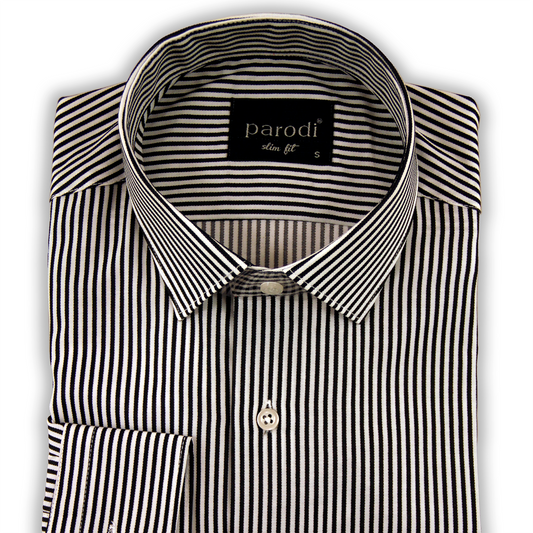 Chemise formelle coupe slim noire et blanche
