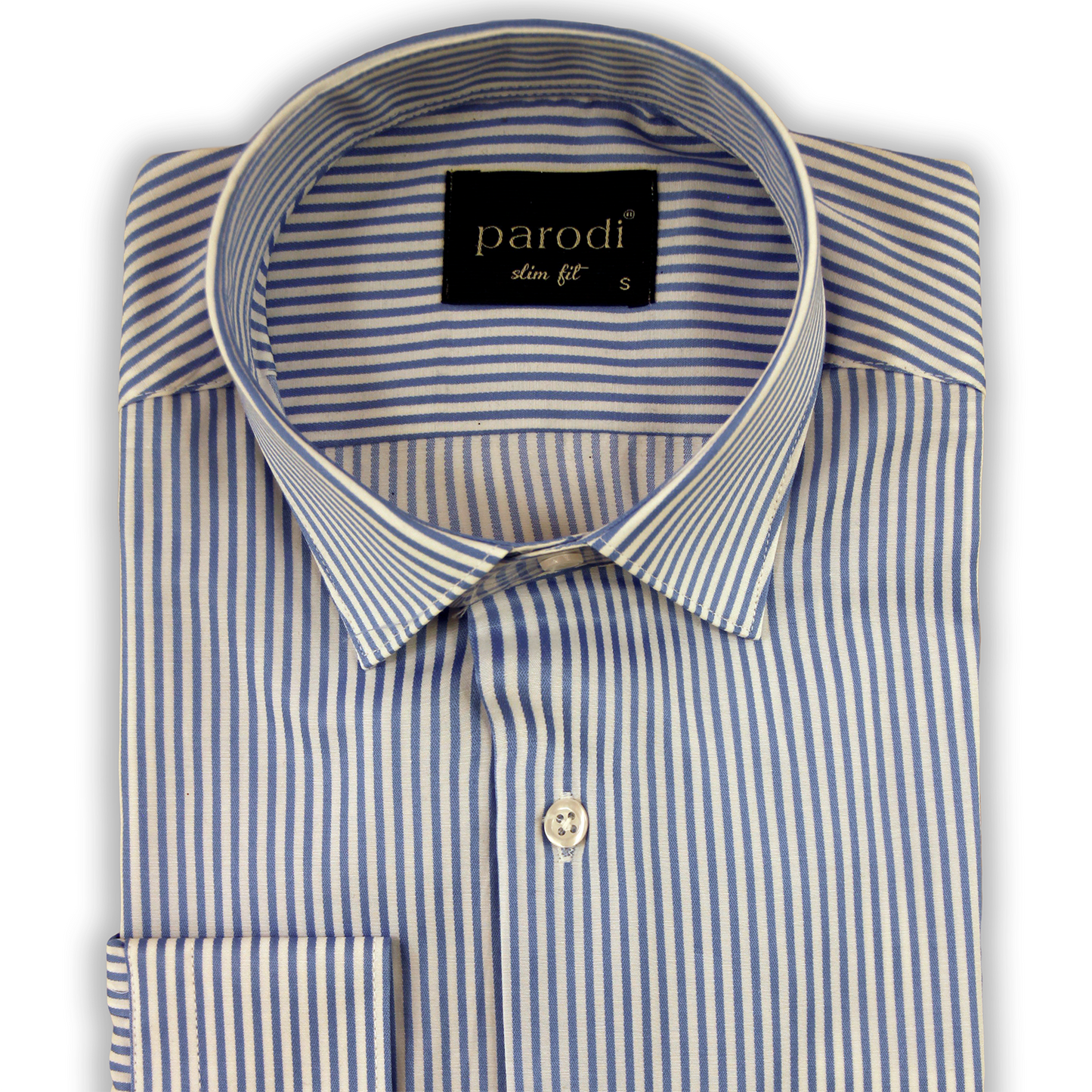 Chemise formelle bleue et blanche coupe slim