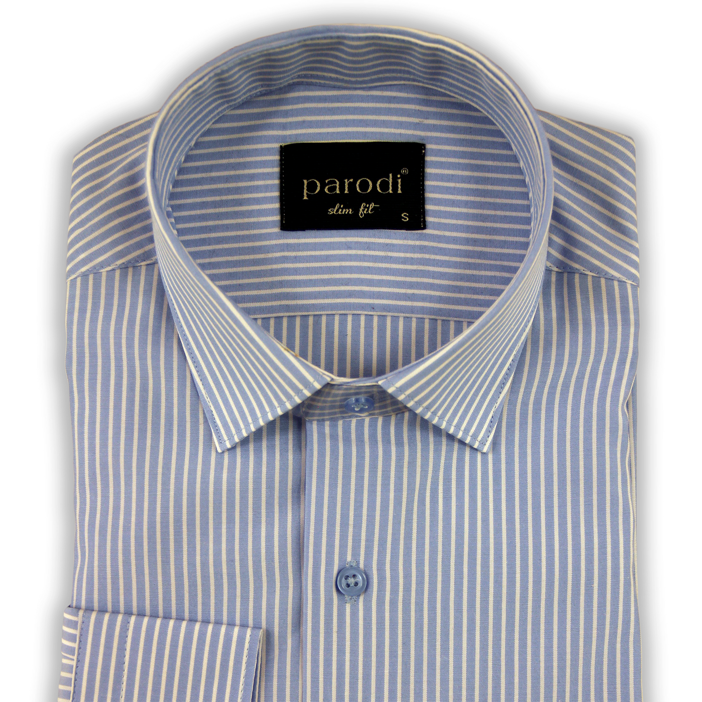 Chemise formelle bleue et blanche coupe slim