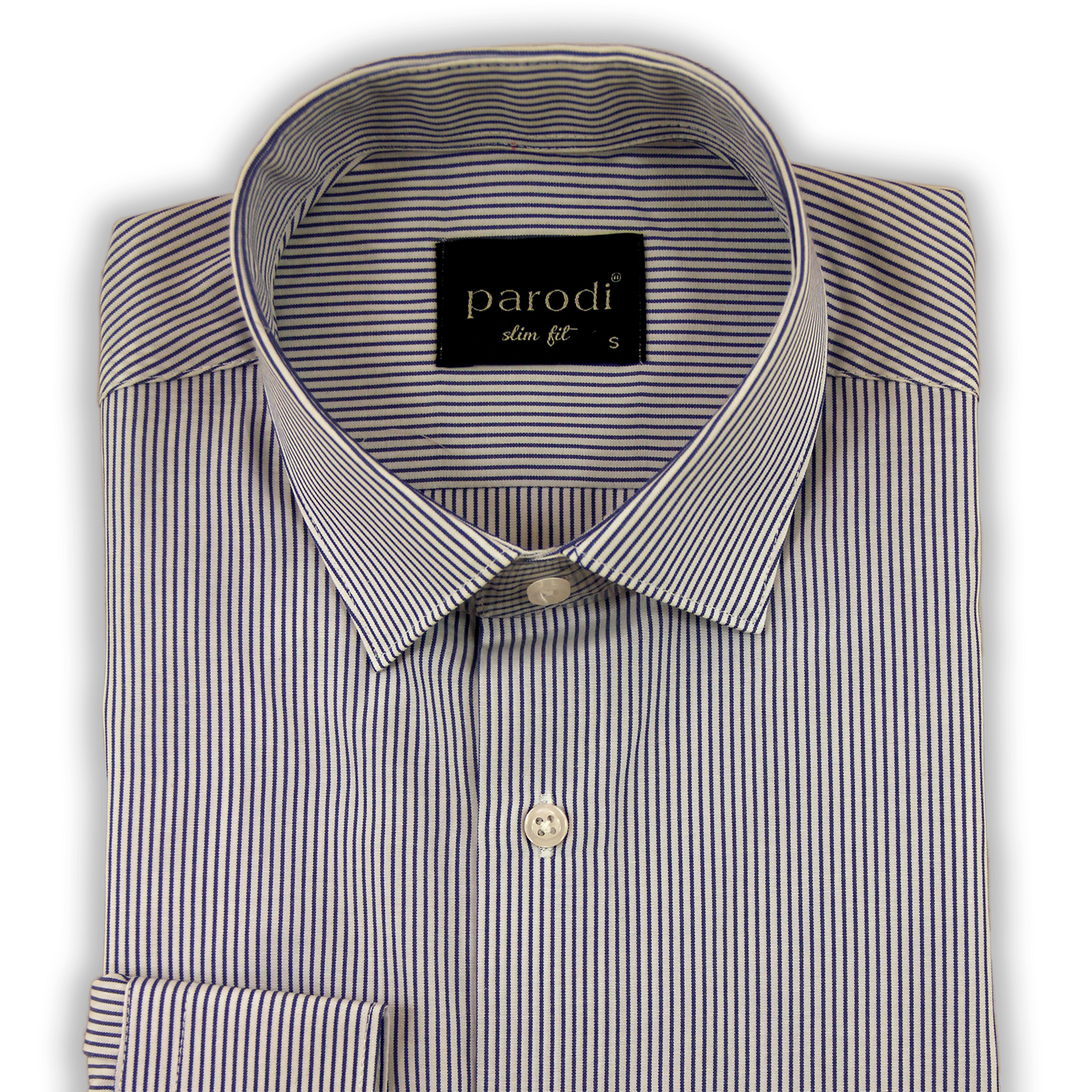 Chemise formelle bleue et blanche coupe slim
