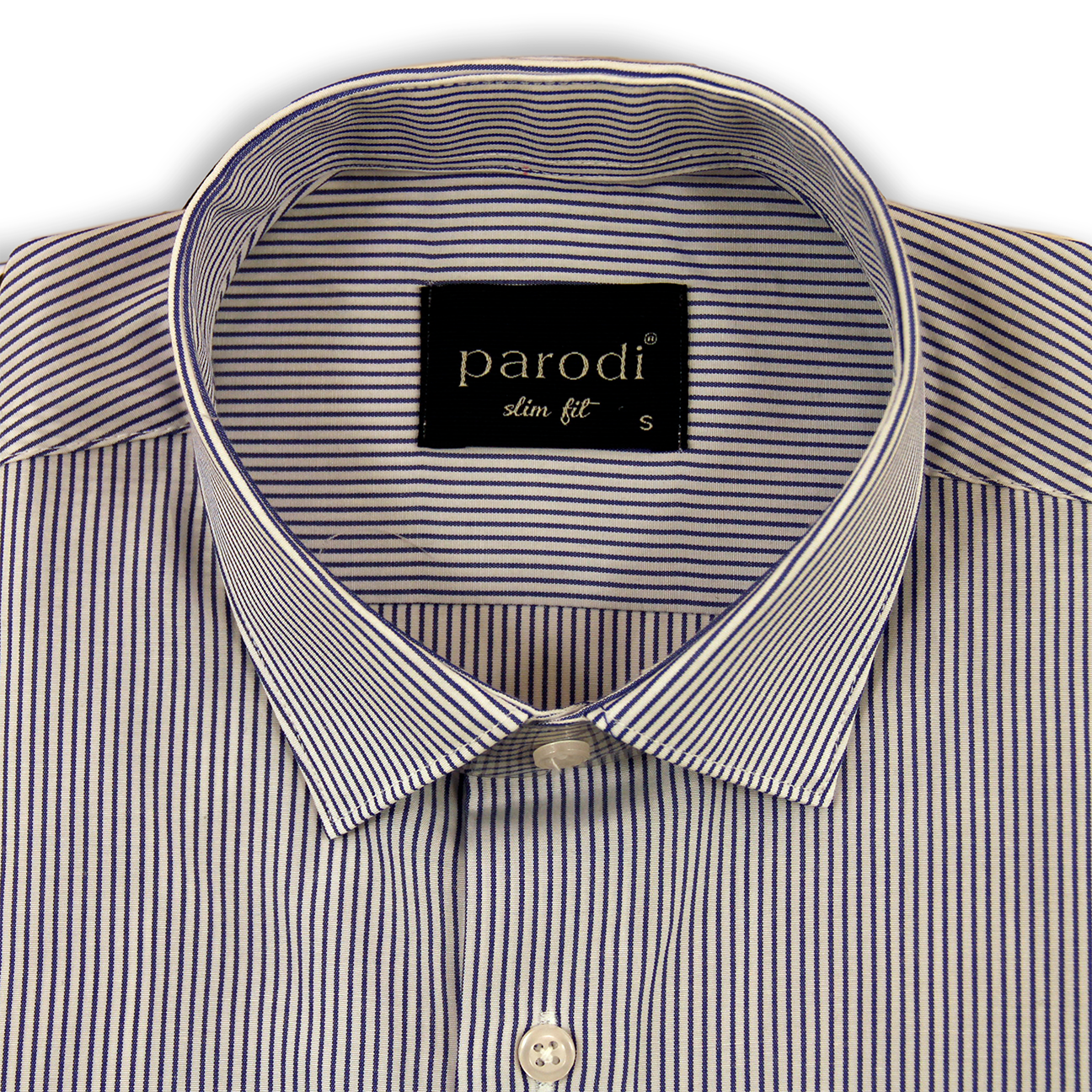 Chemise formelle bleue et blanche coupe slim