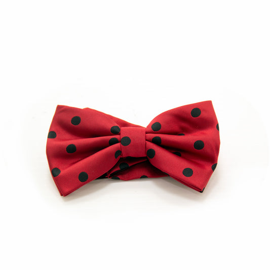 Red n Black Polka dots Bow Tie - Printed