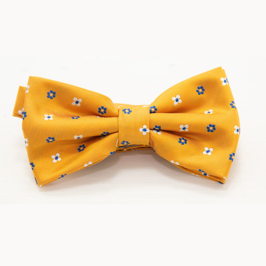 Yellow n Blue Bow Tie - Printed